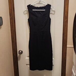 WHBM Seamed BP black Sheath Dress LBD